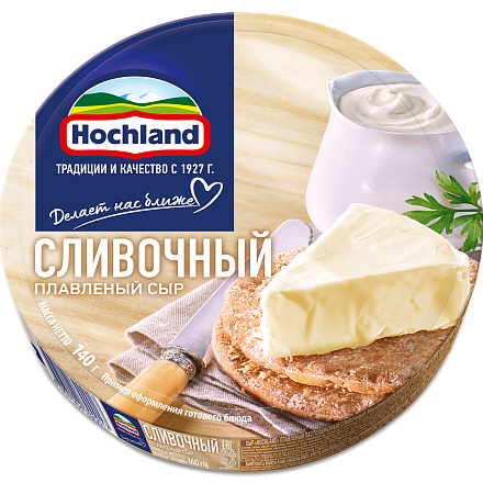 Балқытылған ірімшік кілегейлі, 140 гр.
